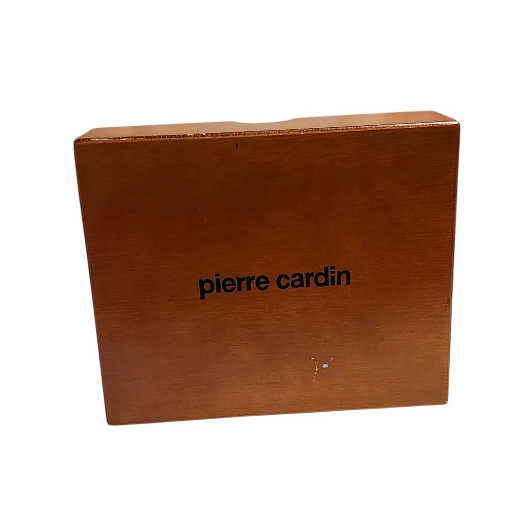 Pierre Cardin Mens 3 Pack‎ 100% Cotton Handkerchiefs Monogram P  Wood Valet Box